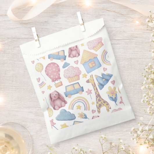 Leuke dierenprint pastelkleuren bedankzakje (Geknipt)