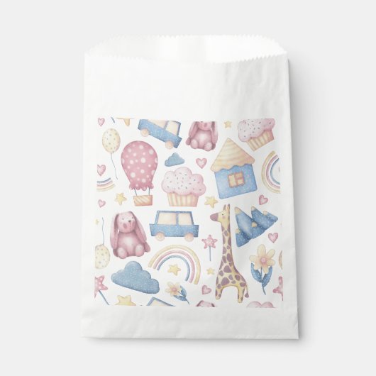 Leuke dierenprint pastelkleuren bedankzakje (Voorkant)