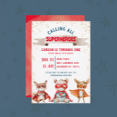 Leuke dierensuperheld eerste verjaardag kaart