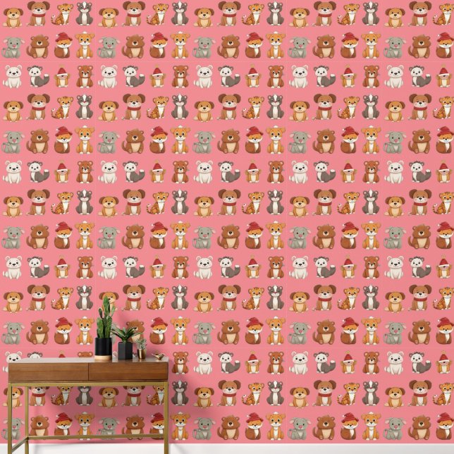 Leuke dierenvrienden behang (Hal)