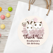 Leuke Dierenvrienden Forever Meisje Kinder Party F Ronde Sticker