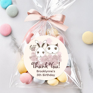 Leuke Dierenvrienden Forever Meisje Kinder Party F Ronde Sticker