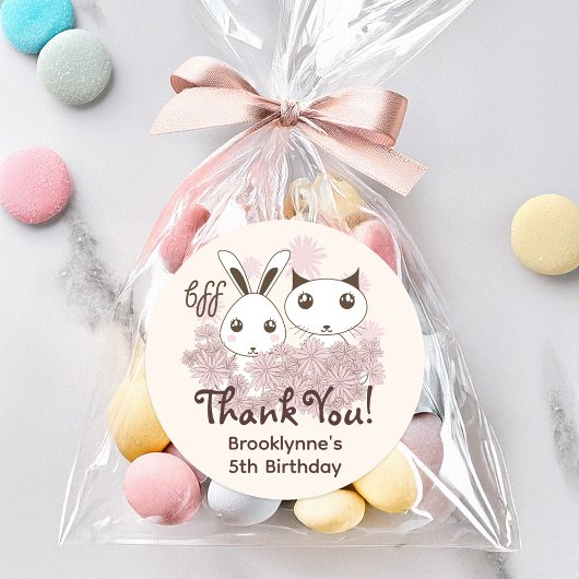 Leuke Dierenvrienden Forever Meisje Kinder Party F Ronde Sticker