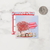 Leuke dierenvrienden Happy Valentines Day Notitiekaartje (Voorkant / Achterkant in situ)