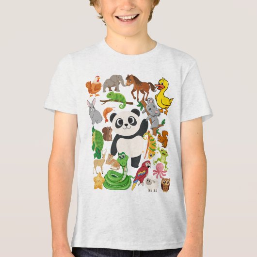 Leuke dierenvrienden – Kinder leuke T-shirt (Voorkant)