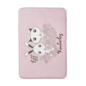 Leuke Dierenvrienden Roze Meisjes Kinder Badmat (Voorkant Verticaal)