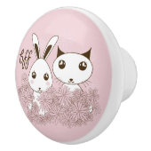 Leuke Dierenvrienden Roze Meisjes Kinder Kamer Keramische Knop (Rechts)