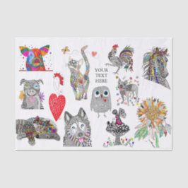 Leuke dierlijke assortiment weefsel papier