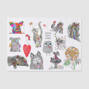 Leuke dierlijke assortiment weefsel papier