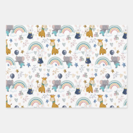 Leuke dierlijke baby's inpakpapier vel