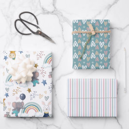 Leuke dierlijke baby's inpakpapier vel