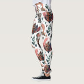 Leuke dierlijke bloemblaadjes en bladeren patroon leggings (Links)