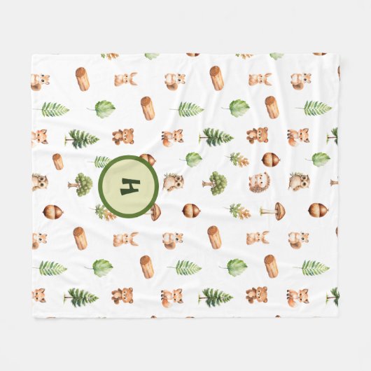 Leuke Dierlijke Bos Bosland Kinder Fleece Deken (Voorkant (Horizontaal))