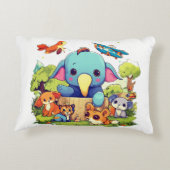 Leuke dierlijke cartoon illustratie ik ben schatti accent kussen (Achterkant)