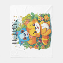 Leuke dierlijke cartoon illustratie ik ben schatti fleece deken