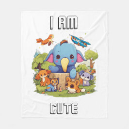 Leuke dierlijke cartoon illustratie ik ben schatti fleece deken