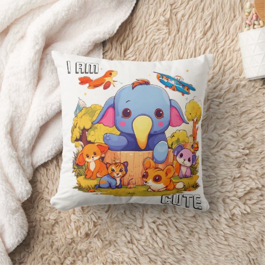 Leuke dierlijke cartoon illustratie ik ben schatti kussen (Deken)