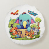 Leuke dierlijke cartoon illustratie ik ben schatti rond kussen (Achterkant)