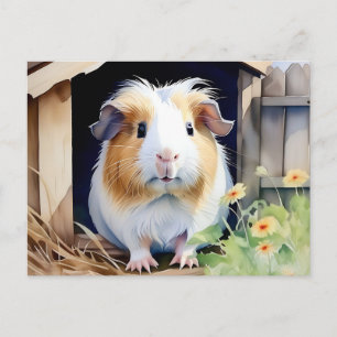 Leuke dierlijke cavia Waterverf Briefkaart
