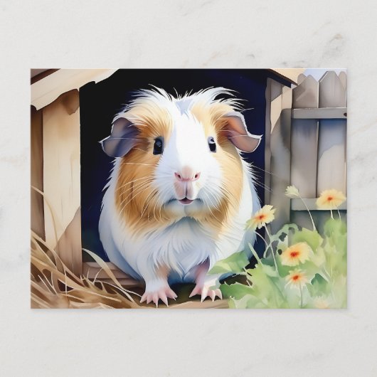 Leuke dierlijke cavia Waterverf Briefkaart (Voorkant)