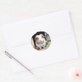 Leuke dierlijke cavia Waterverf Ronde Sticker (Envelop)