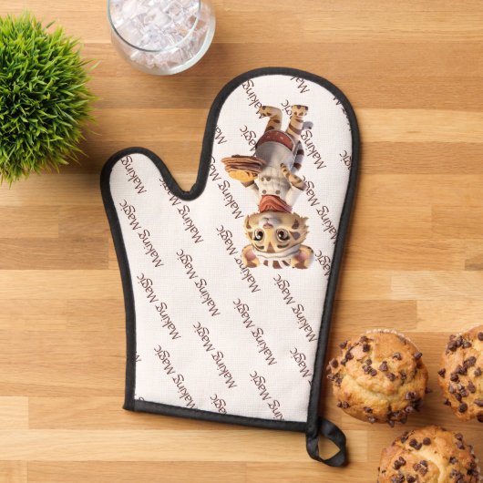 Leuke dierlijke chef tijger maken magie ovenwant (Top down)