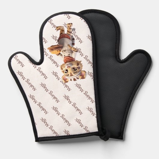 Leuke dierlijke chef tijger maken magie ovenwant (Voorkant / Achterkant)