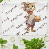 Leuke dierlijke chef tijger maken magie theedoek (Gevouwen)