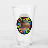 Leuke Dierlijke Dog Paw Foto Drink Glas (Achterkant)