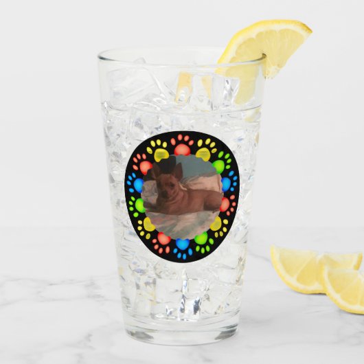Leuke Dierlijke Dog Paw Foto Drink Glas (Achterkant ijs)