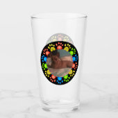 Leuke Dierlijke Dog Paw Foto Drink Glas (Voorkant)