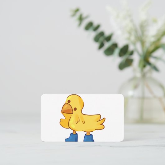 Leuke dierlijke eend cartoony stijl visitekaartje (Staand voorkant)