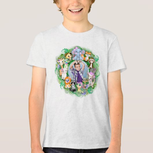 Leuke dierlijke foto Lijst Tri-Blend Shirt (Voorkant)