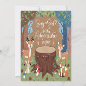 Leuke dierlijke gender reveal party uitnodiging (Achterkant)