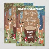 Leuke dierlijke gender reveal party uitnodiging (Voorkant / Achterkant)