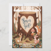 Leuke dierlijke gender reveal party uitnodiging (Voorkant)