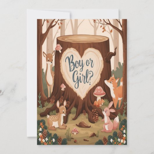 Leuke dierlijke gender reveal party uitnodiging (Achterkant)