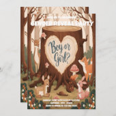 Leuke dierlijke gender reveal party uitnodiging (Voorkant / Achterkant)