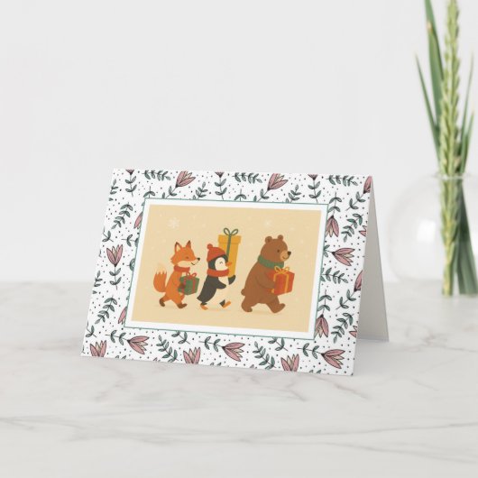 Leuke dierlijke gift vrienden verjaardag kaart (Voorkant)