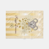 Leuke dierlijke gouden effect streep gepersonalise fleece deken (Voorkant (Horizontaal))