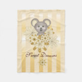 Leuke dierlijke gouden effect streep gepersonalise fleece deken (Voorkant)