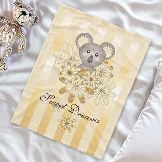 Leuke dierlijke gouden effect streep gepersonalise fleece deken