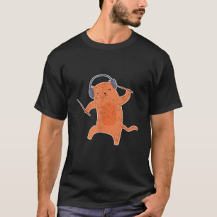 Leuke Dierlijke Kat Drummer Gifts Percussie Drums T-shirt