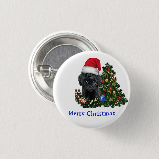 Leuke dierlijke kerstknop ronde button 3,2 cm (Voorkant /achterkant)