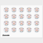 Leuke dierlijke Koe Ronde Sticker (Vel)