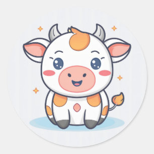 Leuke dierlijke Koe Ronde Sticker