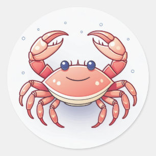 Leuke Dierlijke Krab Ronde Sticker