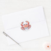 Leuke Dierlijke Krab Ronde Sticker (Envelop)