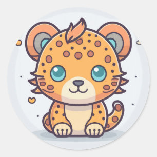 Leuke Dierlijke Luipaard Ronde Sticker