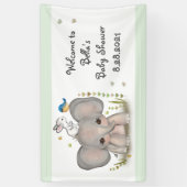 Leuke Dierlijke Olifant Baby shower Party Banner (Verticaal)
